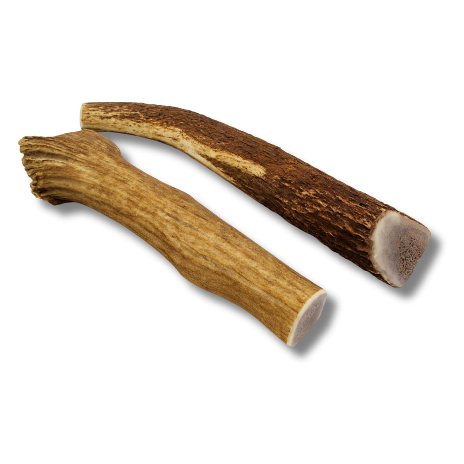 Medium whole elk antler dog chews 2 pack, Grade A quality, naturally shed and sourced in the USA, natural dog chew with no preservatives.