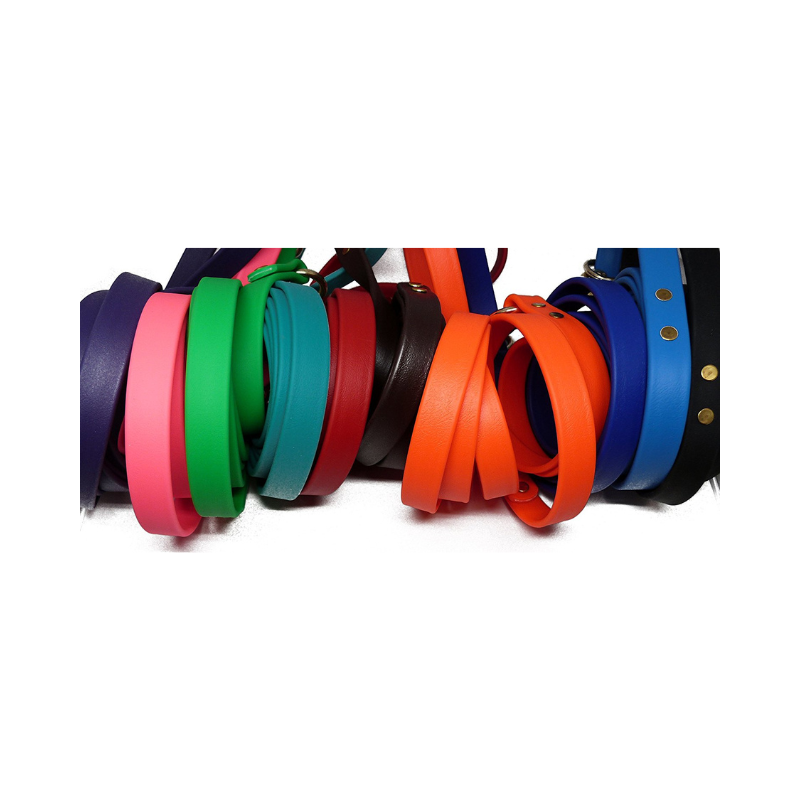 Colorful Biothane 6 ft leash collection – durable, waterproof dog training leads in multiple colors, ideal for professional dog trainers and everyday walks from Jim Hodges Dog Training.