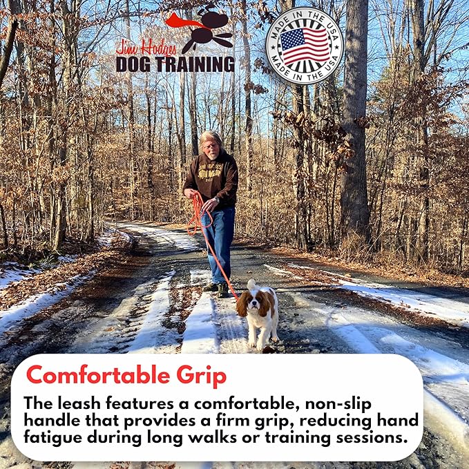 Biothane Long Lead Line with comfortable, non-slip handle for secure grip – waterproof leash ideal for training, walks, and recall exercises.