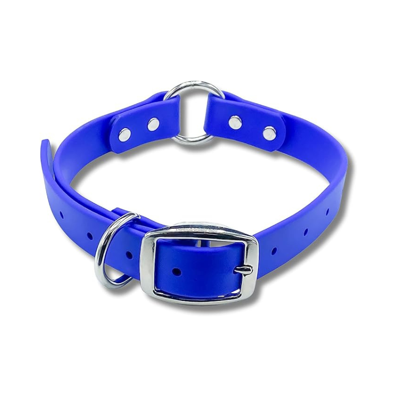 Royal Blue Biothane O Ring Dog Collar  – waterproof, odor-proof, and easy-to-clean adjustable collar for dogs with stainless steel hardware.