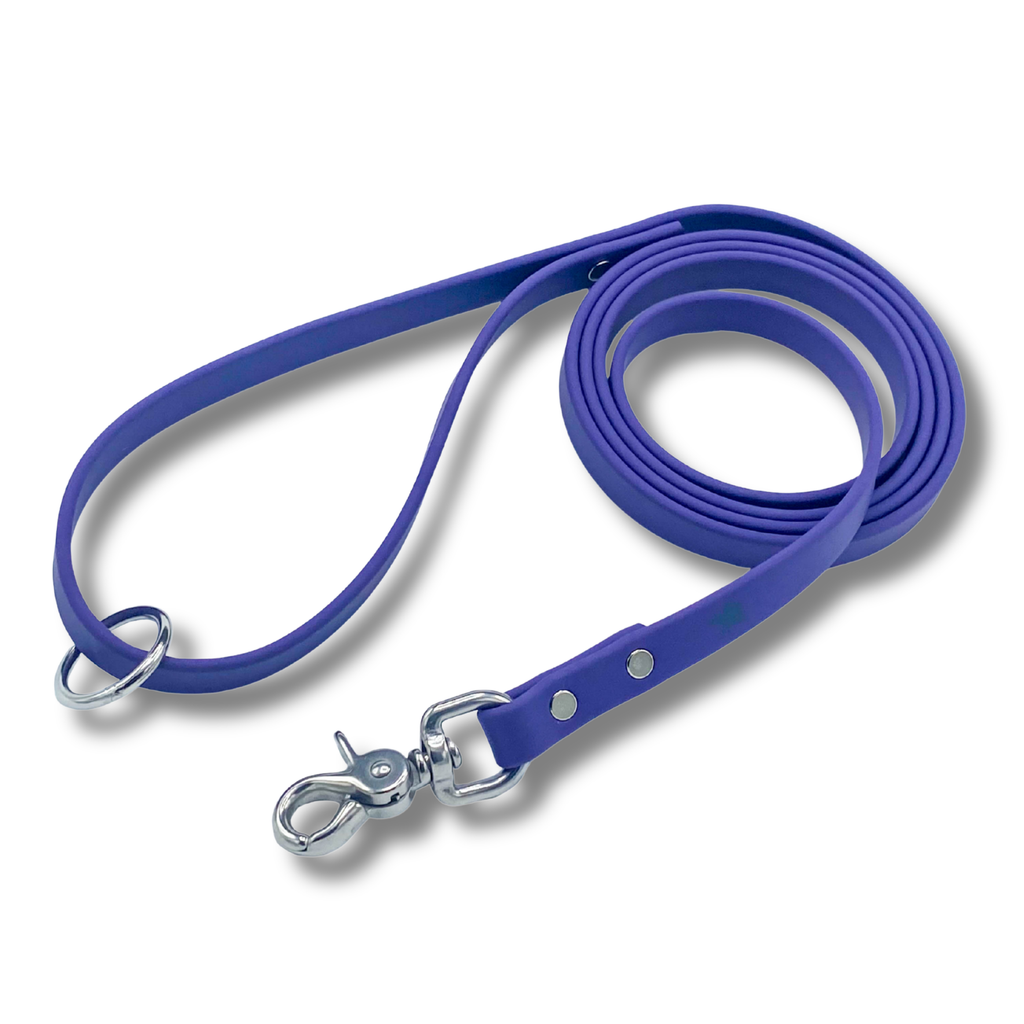 Jim Hodges Dog Training Inc. Purple Biothane Dog Training Leash with stainless steel snap hook, waterproof odor-proof durable dog leash for professional training, walking and outdoor use, lightweight heavy-duty leash for all breeds