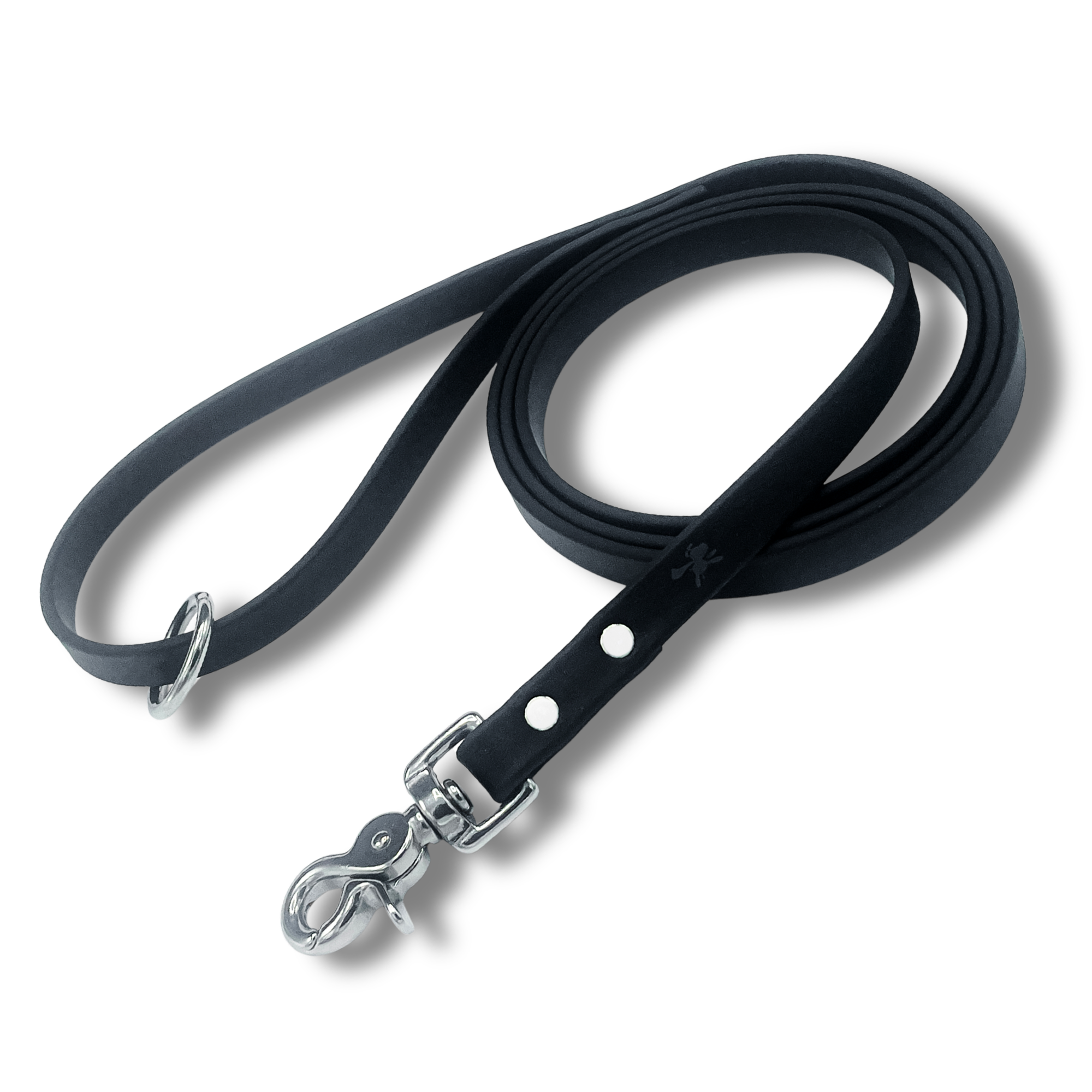 Jim Hodges Dog Training Inc. Black Biothane Dog Training Leash with stainless steel snap hook, waterproof odor-proof heavy-duty leash for professional dog training and walking, durable lightweight leash for all breeds