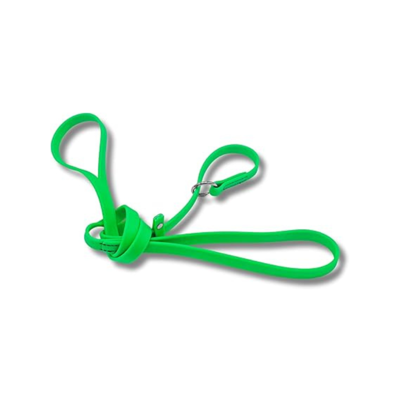 Jim Hodges Dog Training Inc bright green Biothane slip leash for dogs, waterproof odor-free training lead with stainless steel hardware, easy-clean USA made 5ft leash