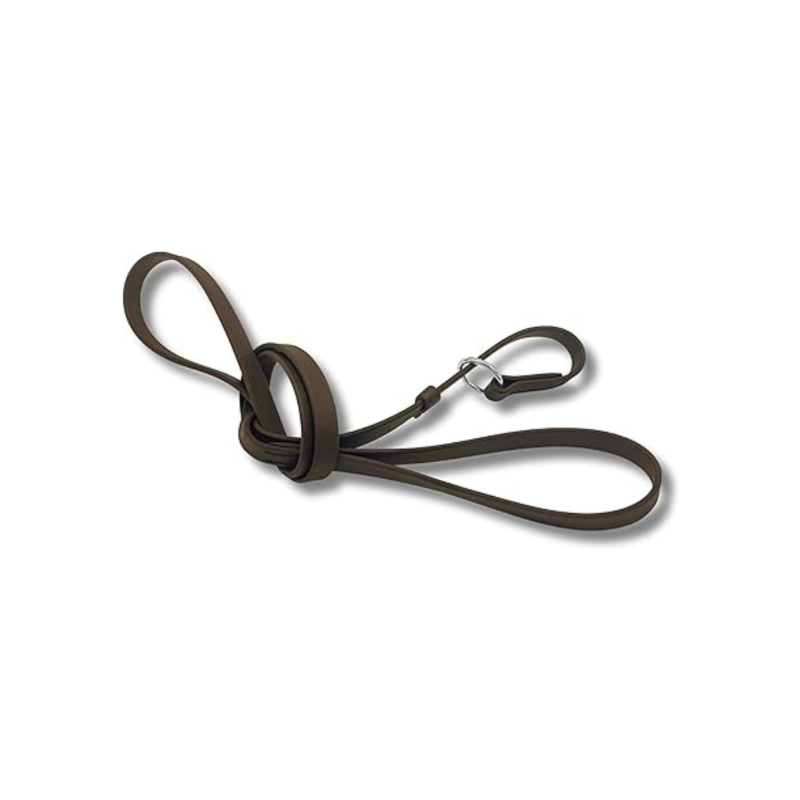 Jim Hodges Dog Training Inc brown Biothane slip leash for dogs, waterproof odor-free training lead with stainless steel hardware, easy-clean USA made 5ft leash