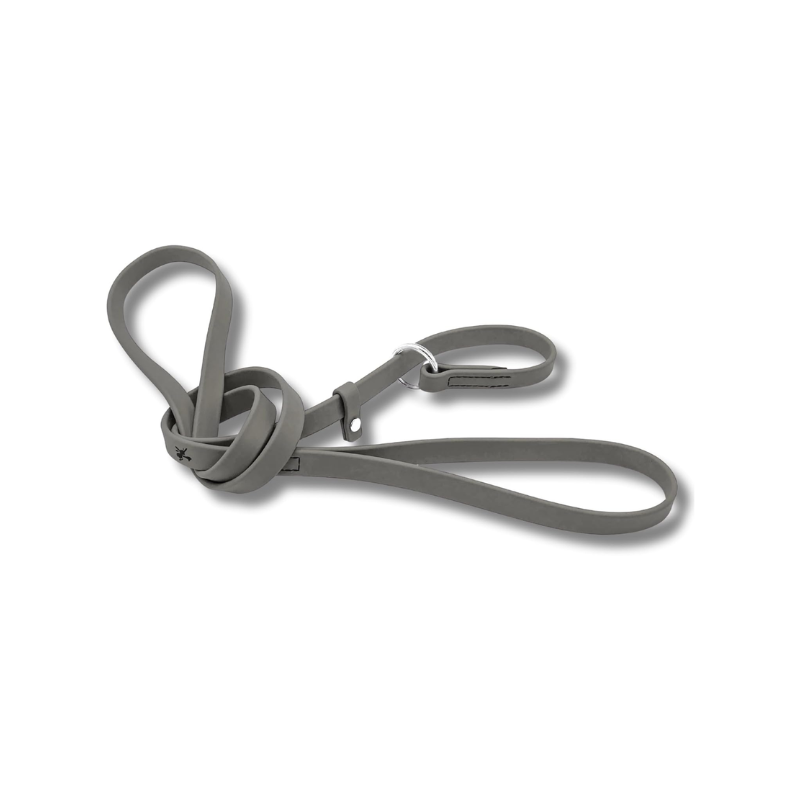 Jim Hodges Dog Training Inc waterproof Biothane slip leash for dogs with stainless steel hardware, odor-free, easy-clean training lead made in USA, 5ft gray