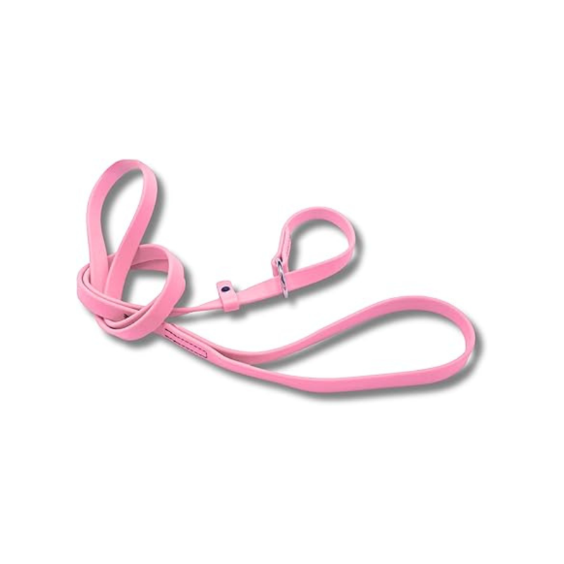 Jim Hodges Dog Training Inc pink Biothane slip leash for dogs, waterproof odor-free training lead with stainless steel hardware, easy-clean USA made 5ft leash
