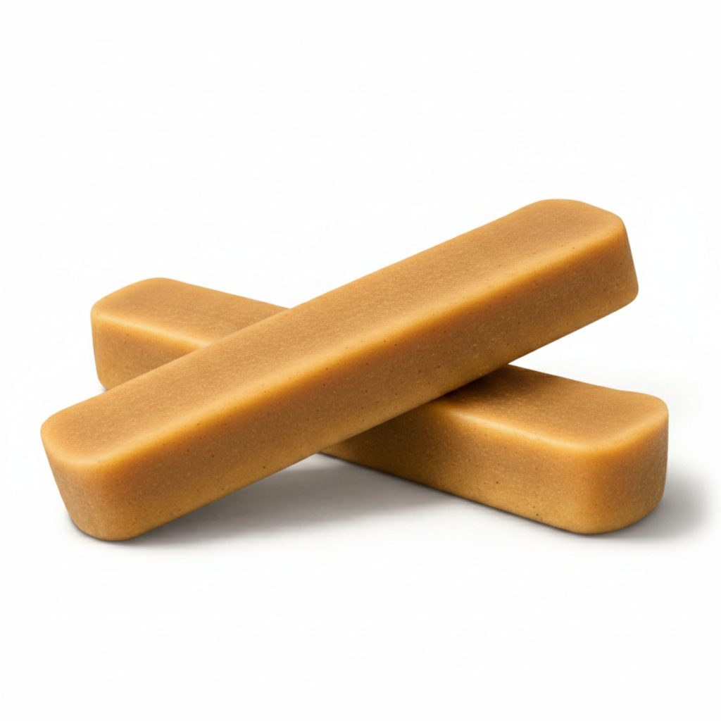 Two rectangular dog training treat bars stacked in a crisscross arrangement on a white background, from Jim Hodges Dog Training Inc.