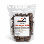 Resealable 7oz bag of lamb lung dog treats made from 100% natural single-ingredient dehydrated free-range lamb, high-protein and low-fat dog training treats with no additives or preservatives, packaged in a clear stand-up pouch.
