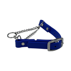 Blue Martingale Collar for Dogs – adjustable, durable collar with stainless steel chain and buckle, ideal for training and gentle control.