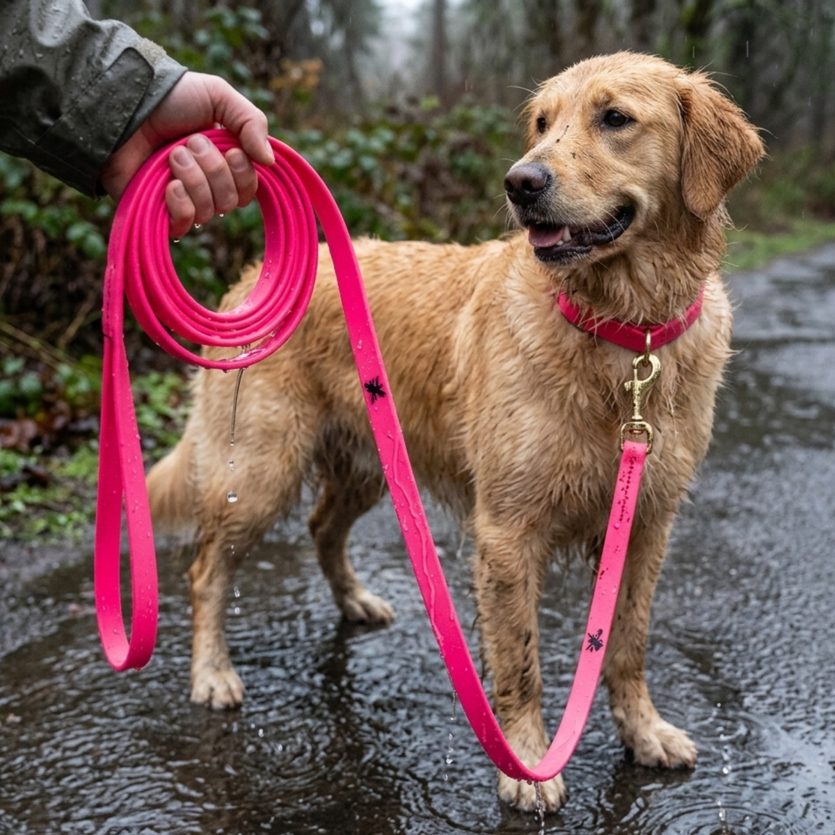 Biothane Dog Training Leash with brass hardware used for outdoor dog walking – Jim Hodges Dog Training Inc