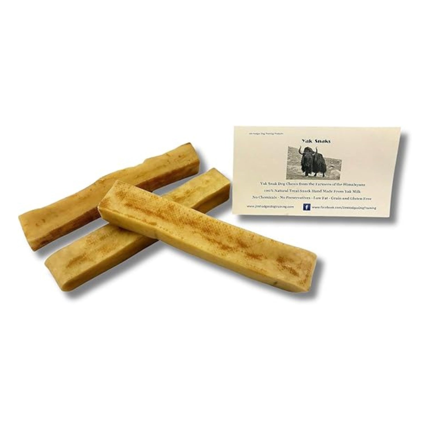 Yak Snak Himalayan Dog Chew medium size natural hard cheese dog chews made from yak and cow milk, long-lasting grain-free and gluten-free.