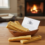 Yak Snak Himalayan Dog Chew treats displayed indoors on wooden table, natural dog chew by Jim Hodges Dog Training Inc