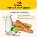 Yak Snak Himalayan Dog Chew protein-rich snack made with yak milk, lime, and a touch of salt, lactose-free, low fat, grain-free, and gluten-free dog chew.