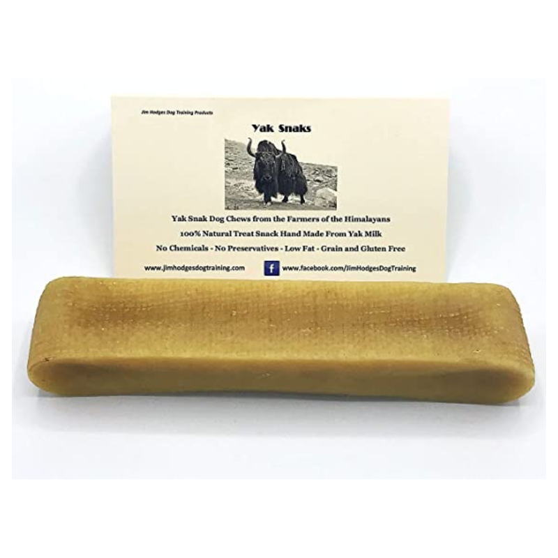 Single Yak Snak Himalayan dog chew made from 100% natural yak milk, hard cheese treat for dogs.